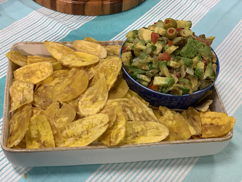 Guac a la Veracruzana with Plantain Chips