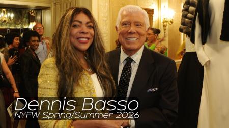 Wendy Williams and designer Dennis Basso at his NYFW Spring 2026 presentationa