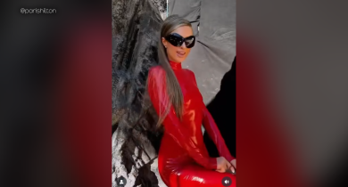 Paris Hilton parades as bestie Britney Spears from her iconic 2000 "Oops!...I Did It Again" music video for Halloween