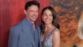 Hugh Jackman and Sutton Foster at The Sheep Detectives premiere last night at Jazz at Lincoln Center in New York City